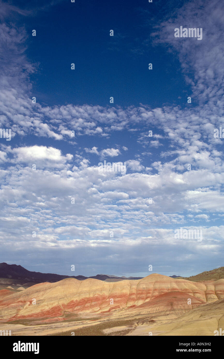Bemalte Hills John Day Fossil Betten Nationaldenkmal östlichen Oregon USA Farbwechsel mit der Zeit des Tages-Wetter-Feuchtigkeit-Inhalt Stockfoto