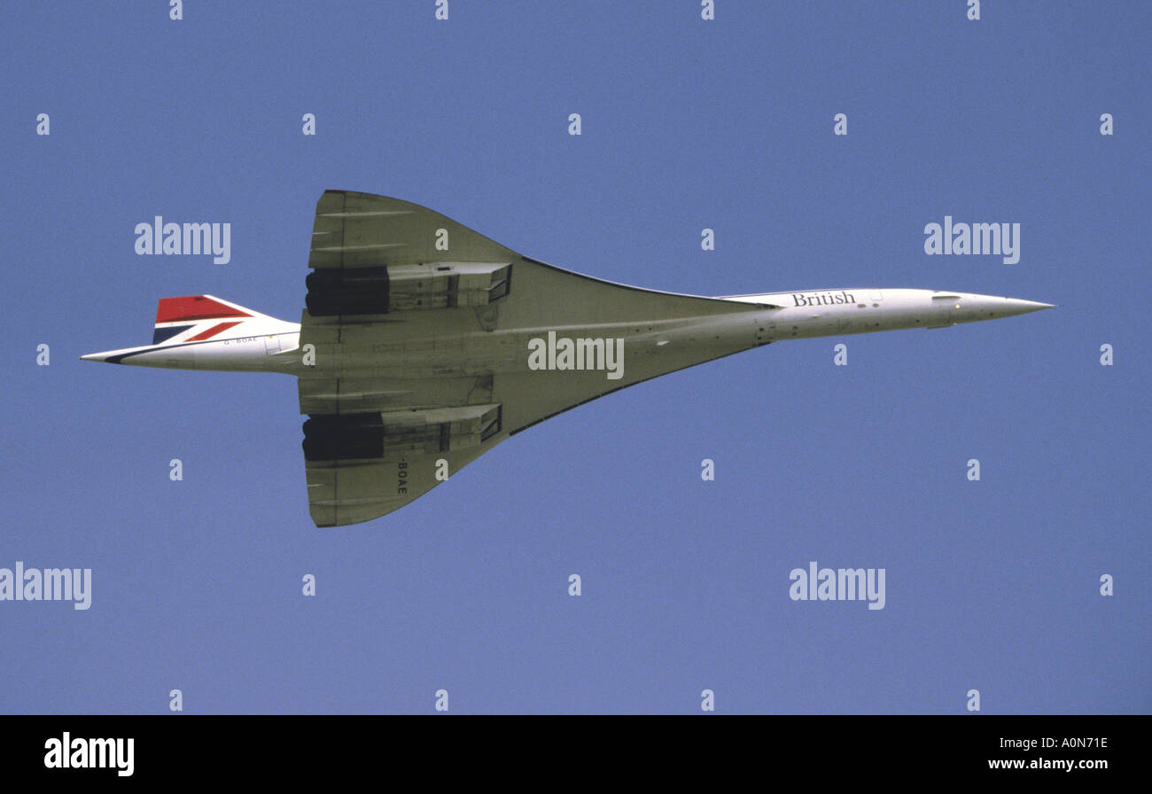 Concorde Flugzeug, British Airways, Flypast Fairford Air Tattoo Stockfoto