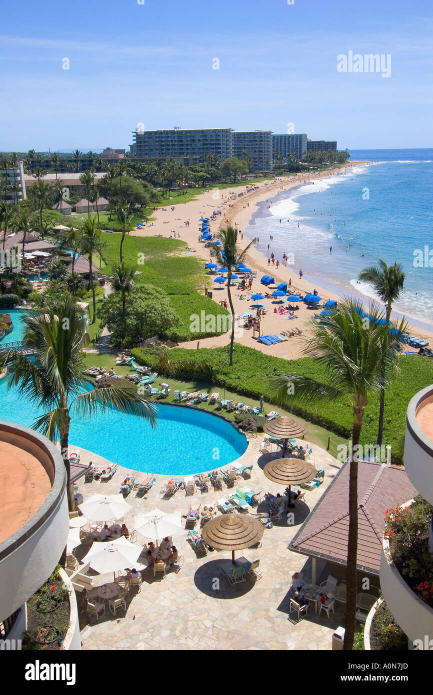 Kaanapali Beach vom Sheraton Hotel, Maui, Hawaii. Stockfoto