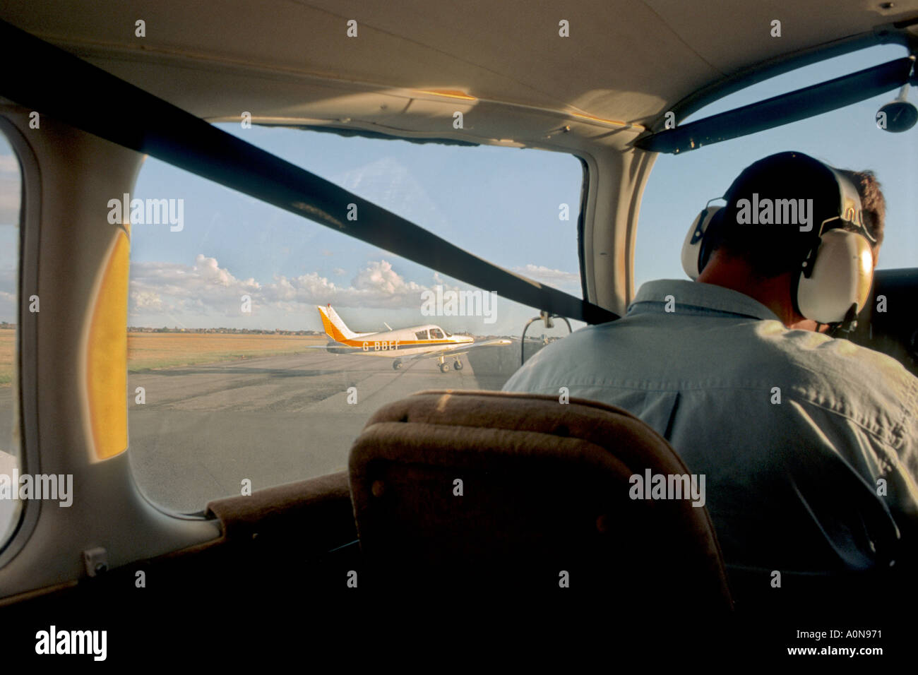 Cessna-cockpit Stockfoto