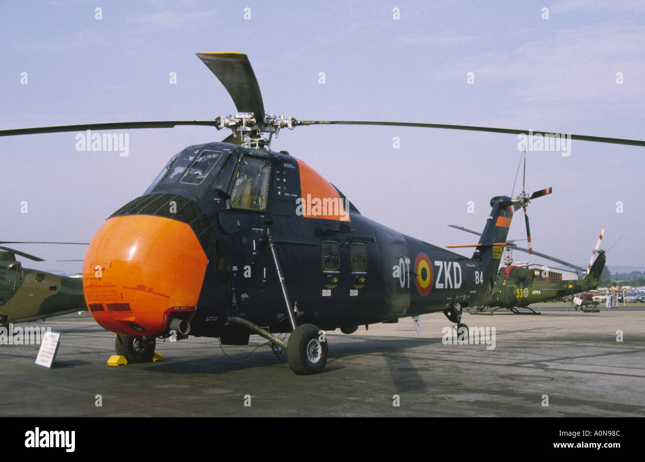 Sikorsky S58 belgische Luftwaffe Middle Wallop Airshow Stockfoto