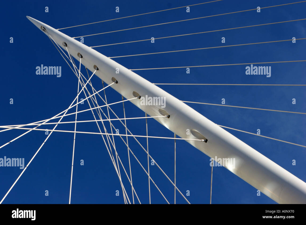 Detail der Trinity Bridge Santiago Calatrava 1995 Salford UK Stockfoto