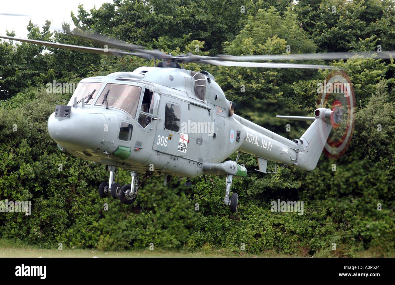 Royal Navy Lynx Hubschrauber abheben Stockfoto