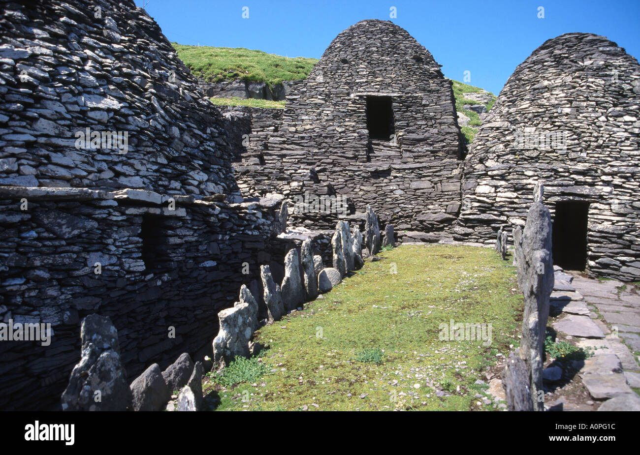 Kloster-Siedlung am Skellig Michael in Irland Stockfoto