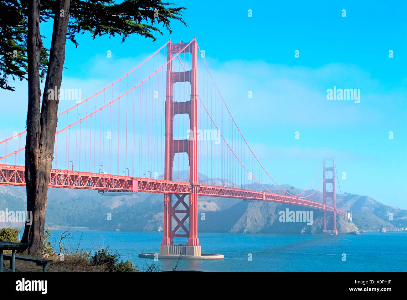 Am frühen Morgen Blick auf Golden Gate Bridge in San Francisco Kalifornien, USA Stockfoto