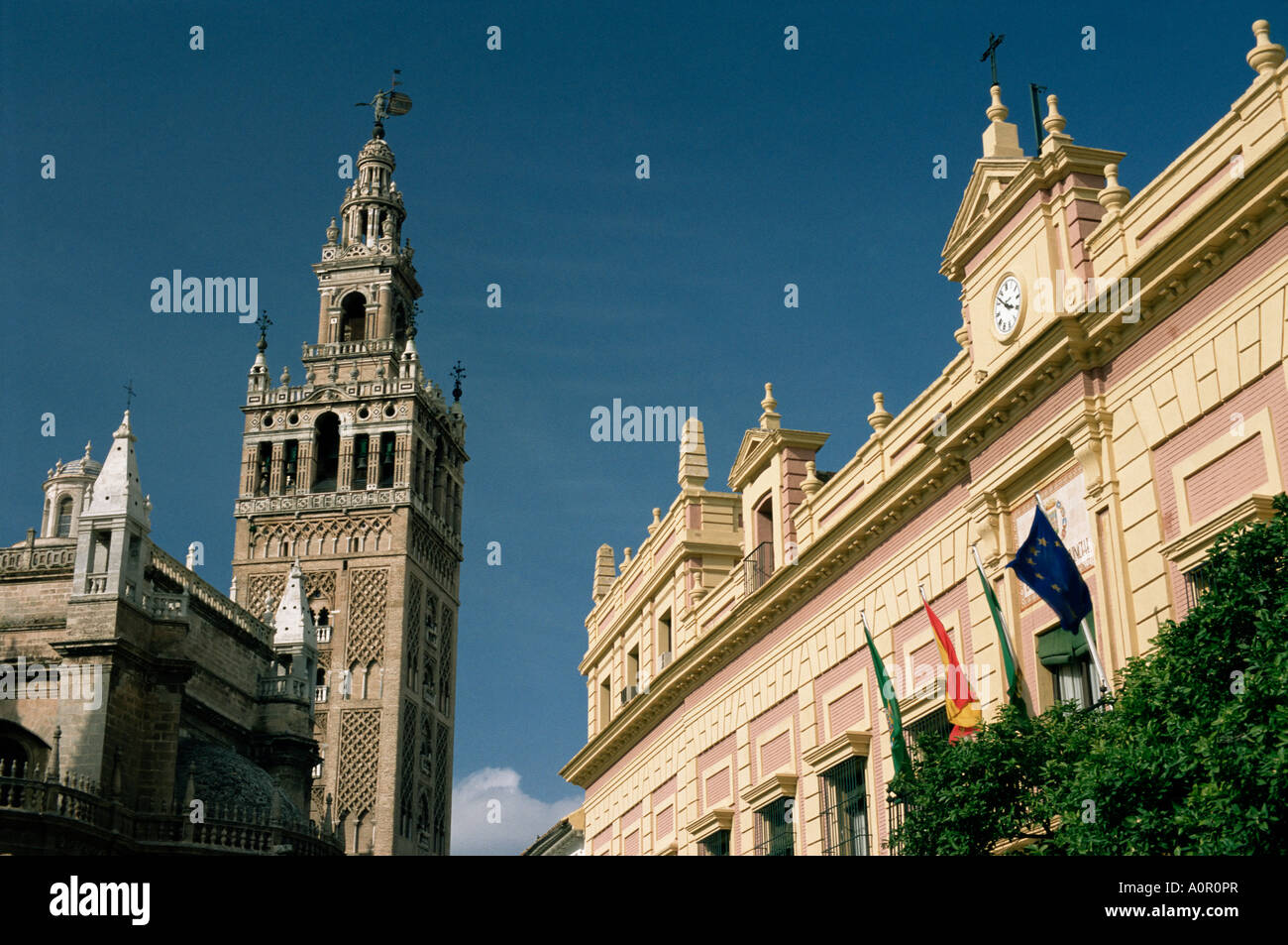 Die Giralda Turm Sevilla Andalusien Spanien Europa Stockfoto