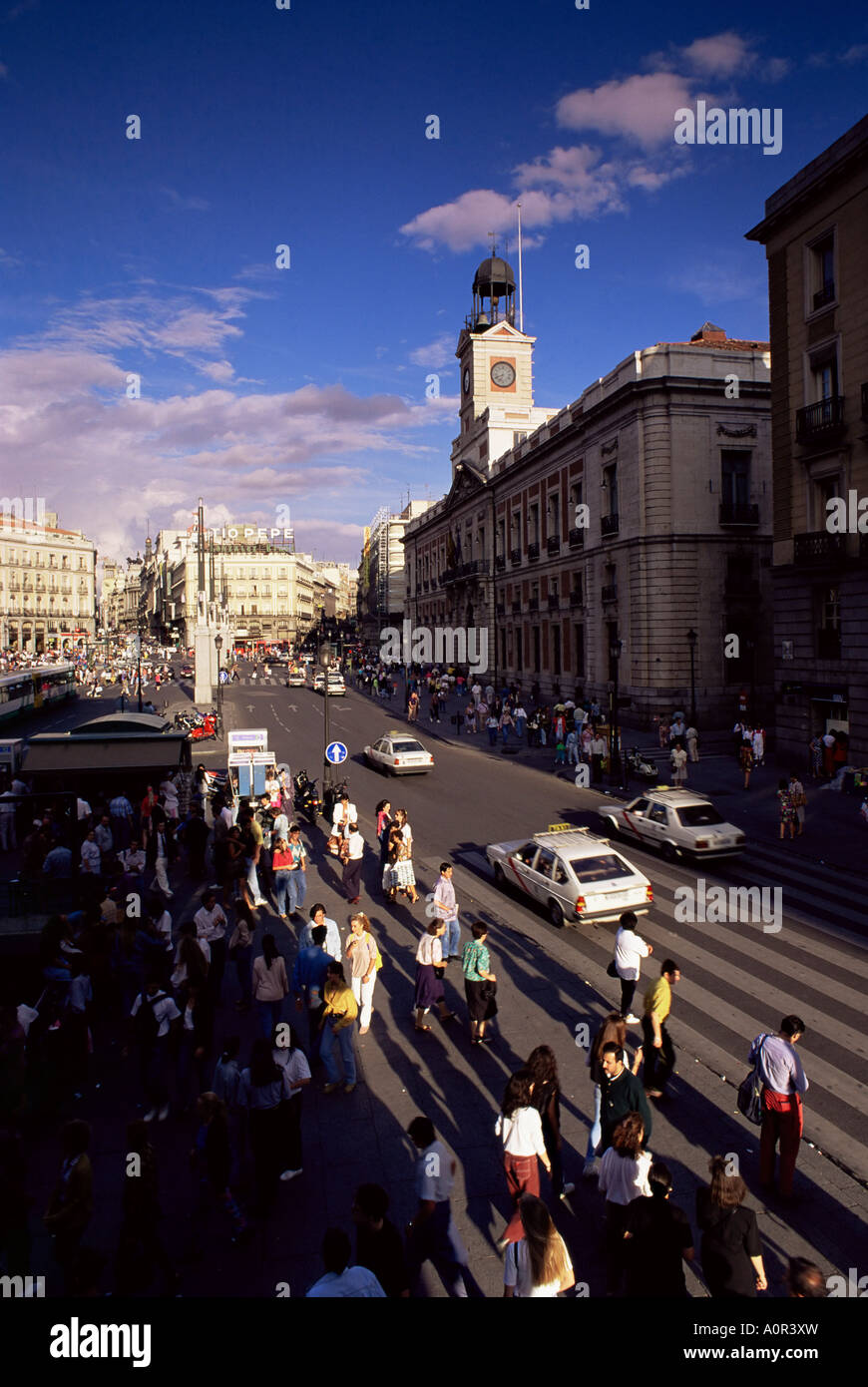 Puerta del Sol aus dem Westen Madrid Spanien Europa Stockfoto