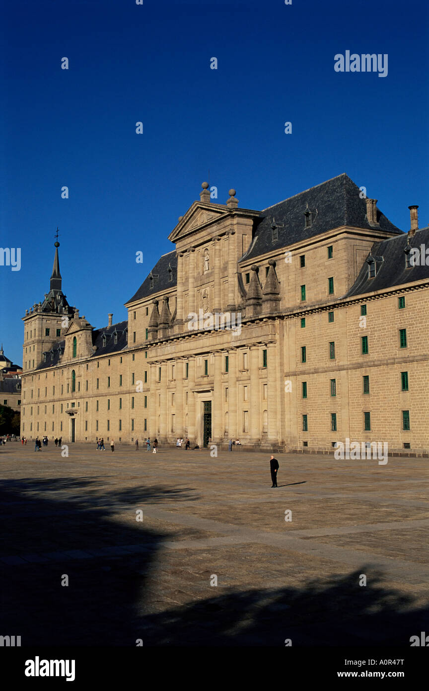 Westfassade Escorial UNESCO World Heritage Site Madrid Spanien Europa Stockfoto