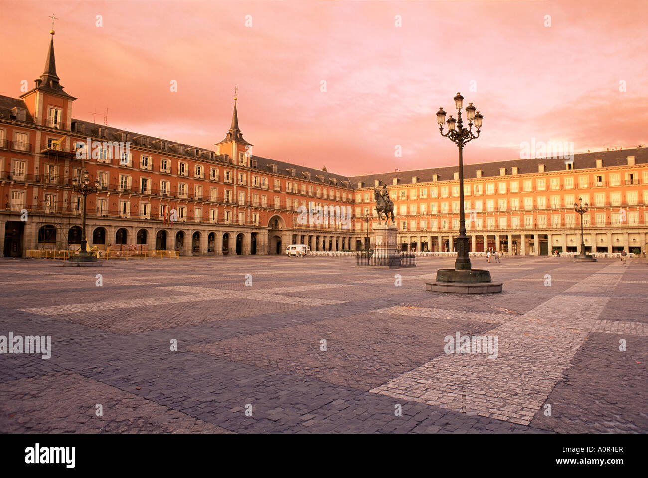 Plaza Mayor aus dem Osten Madrid Spanien Europa Stockfoto