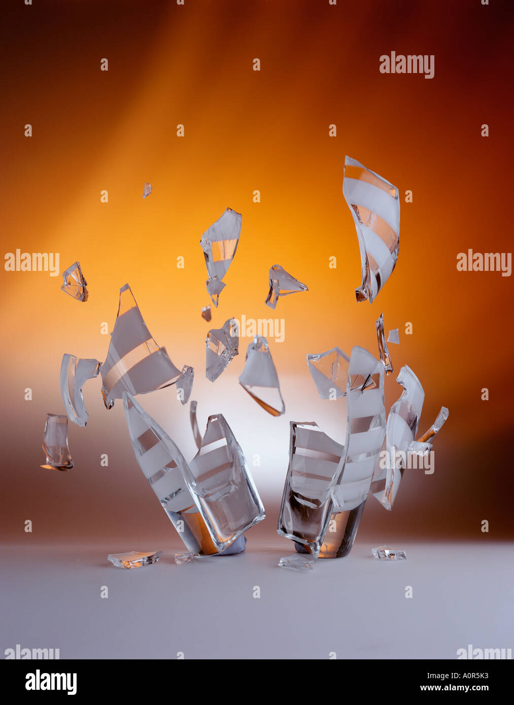 Glas Vase zu brechen. Stockfoto