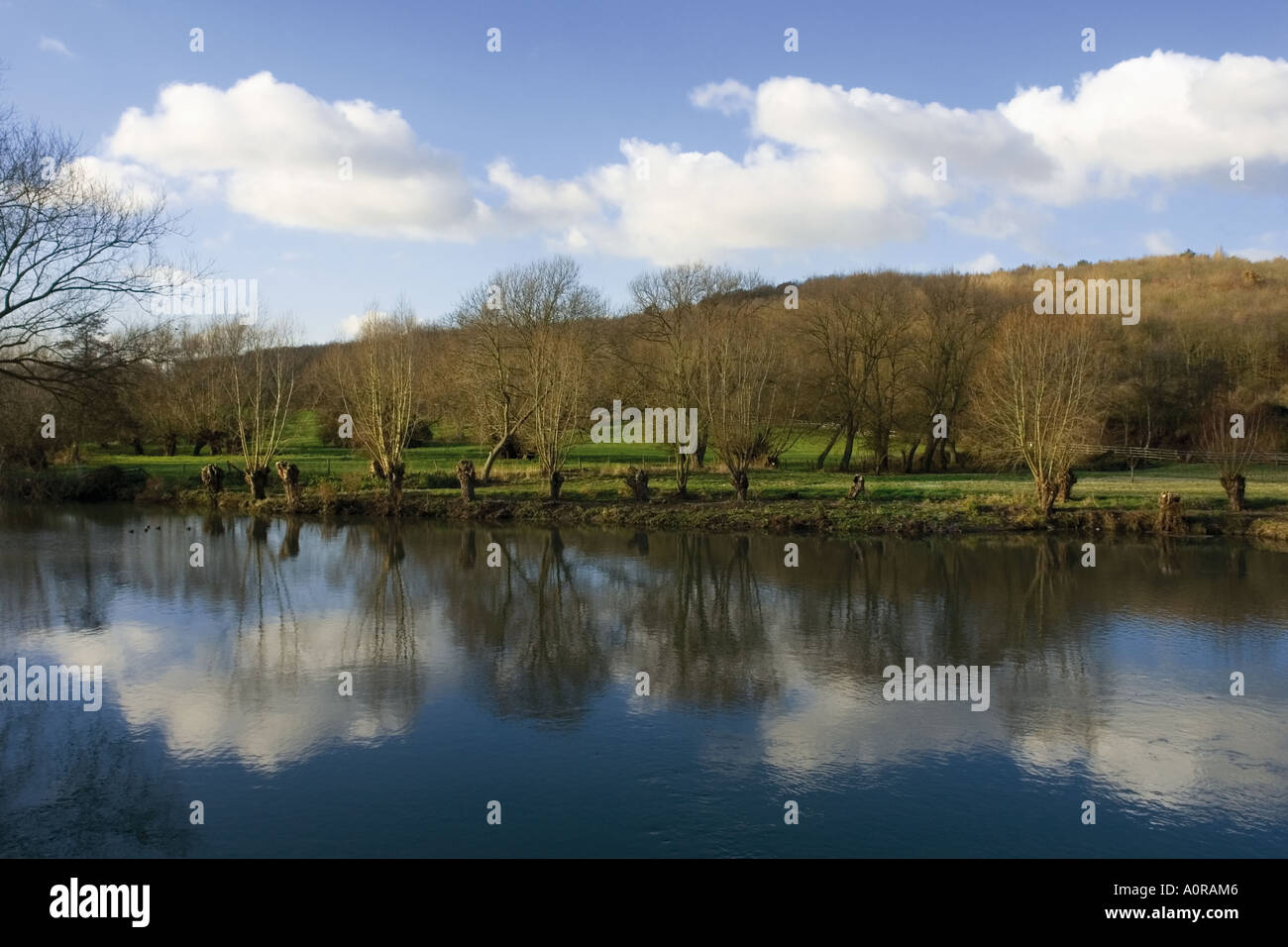 England Warwickshire die Midlands Ansichten von Avon Weg Fußweg neben der Fluß Avon an Welford über Avon Dorf Stockfoto