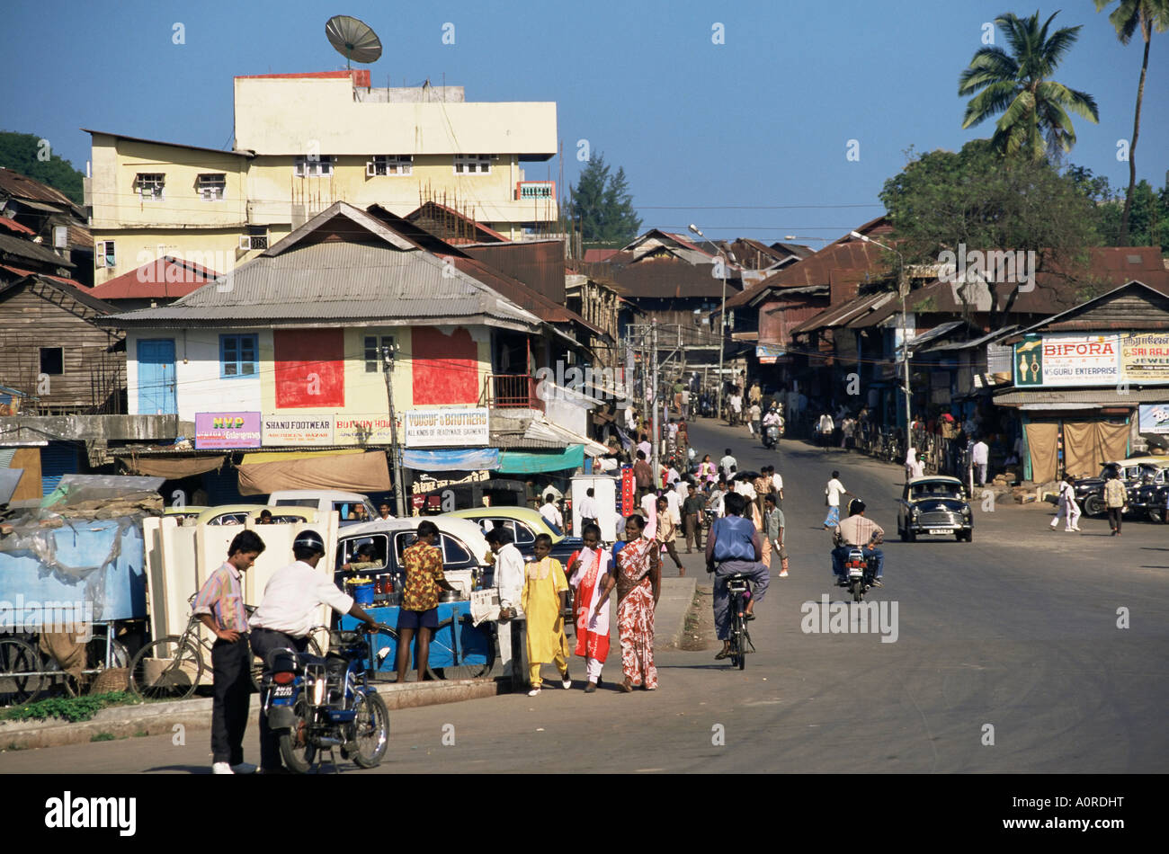 Straßenszene in Port Blair Andaman Inseln Indischer Ozean Indien Asien Stockfoto