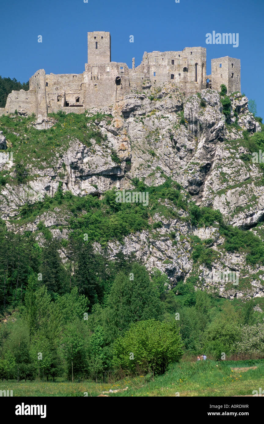 Strecno Burg Vah Tal Slowakei Europa Stockfoto