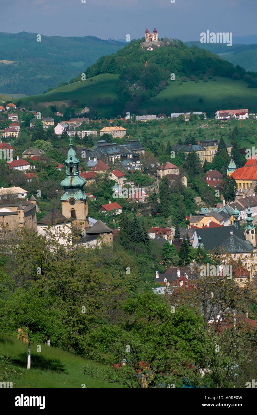 Blick über die Stadt Banska Stiavnica UNESCO World Heritage Site Slowakei Europa Stockfoto
