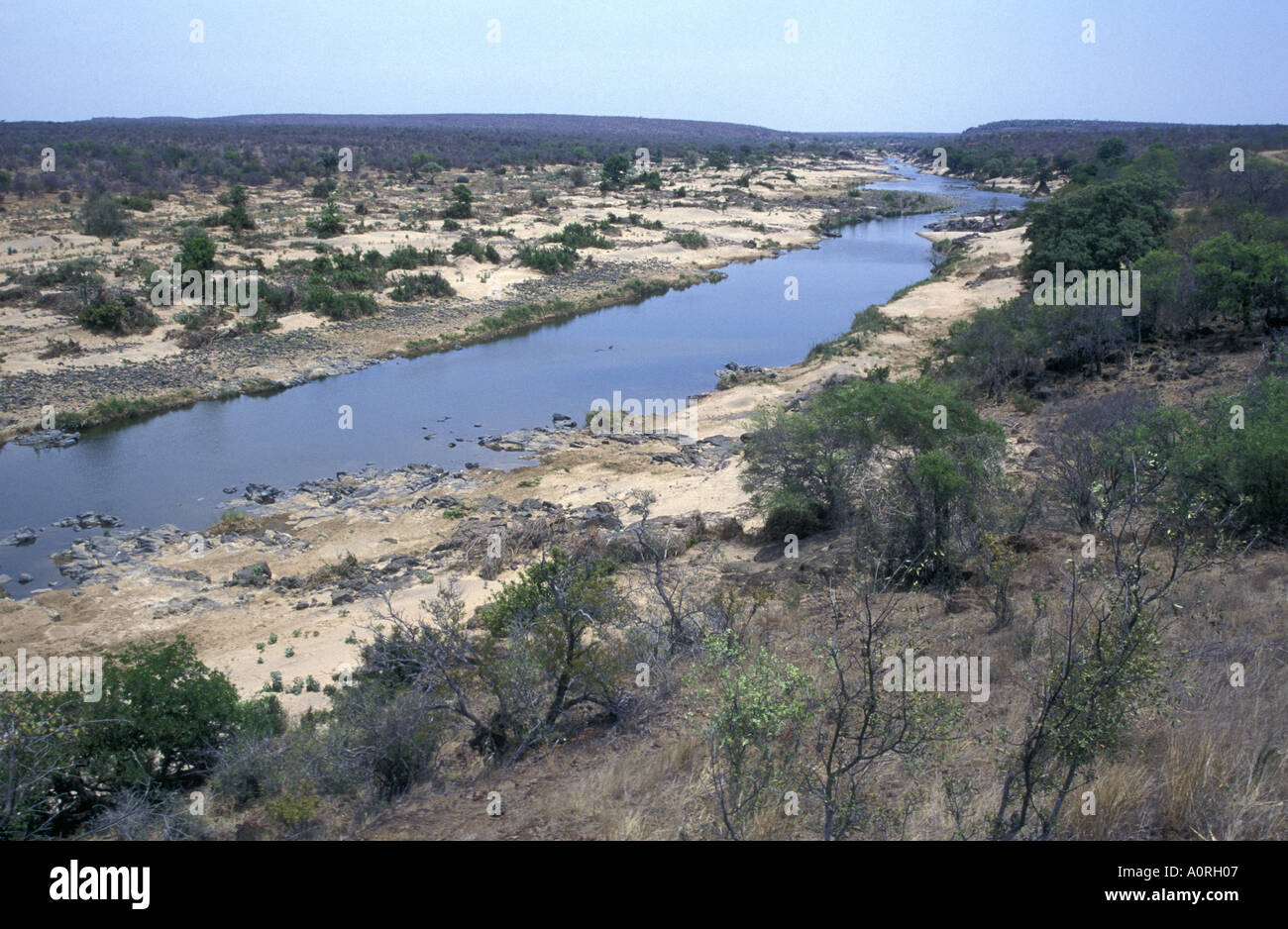 Fluss und Bush Land im Krüger Nationalpark in Südafrika Stockfoto