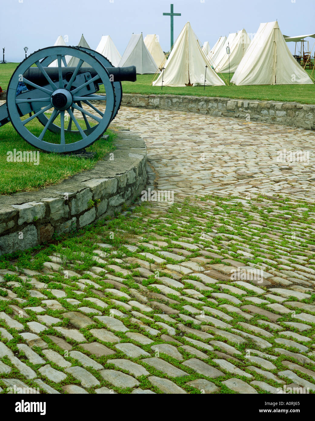 Feldlager auf Fort Niagara Staatspark französische indische Krieg Reenactment New York Stockfoto