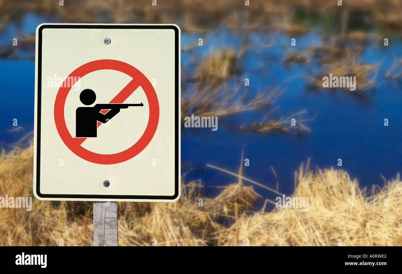 Keine Jagd oder kein schießen Zeichen Stockfoto