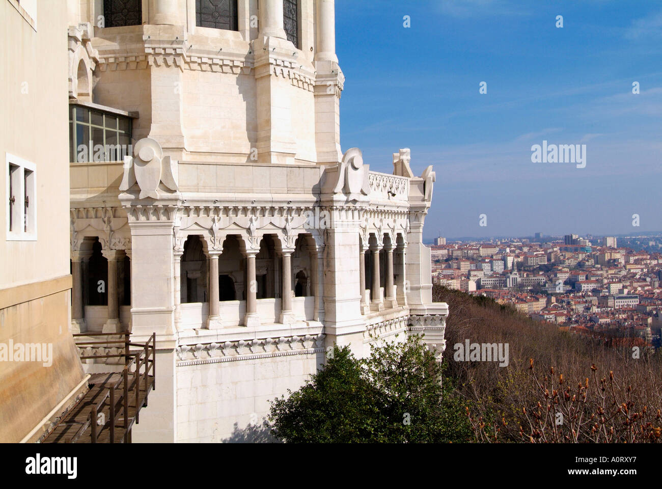 Basilika Notre Dame de Fourvière / Lyon Stockfoto