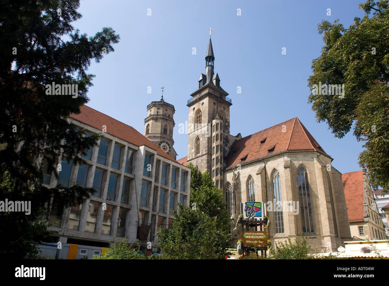 Stiftskirche Kirche Stuttgart Baden-Württemberg Deutschland Europa Stockfoto