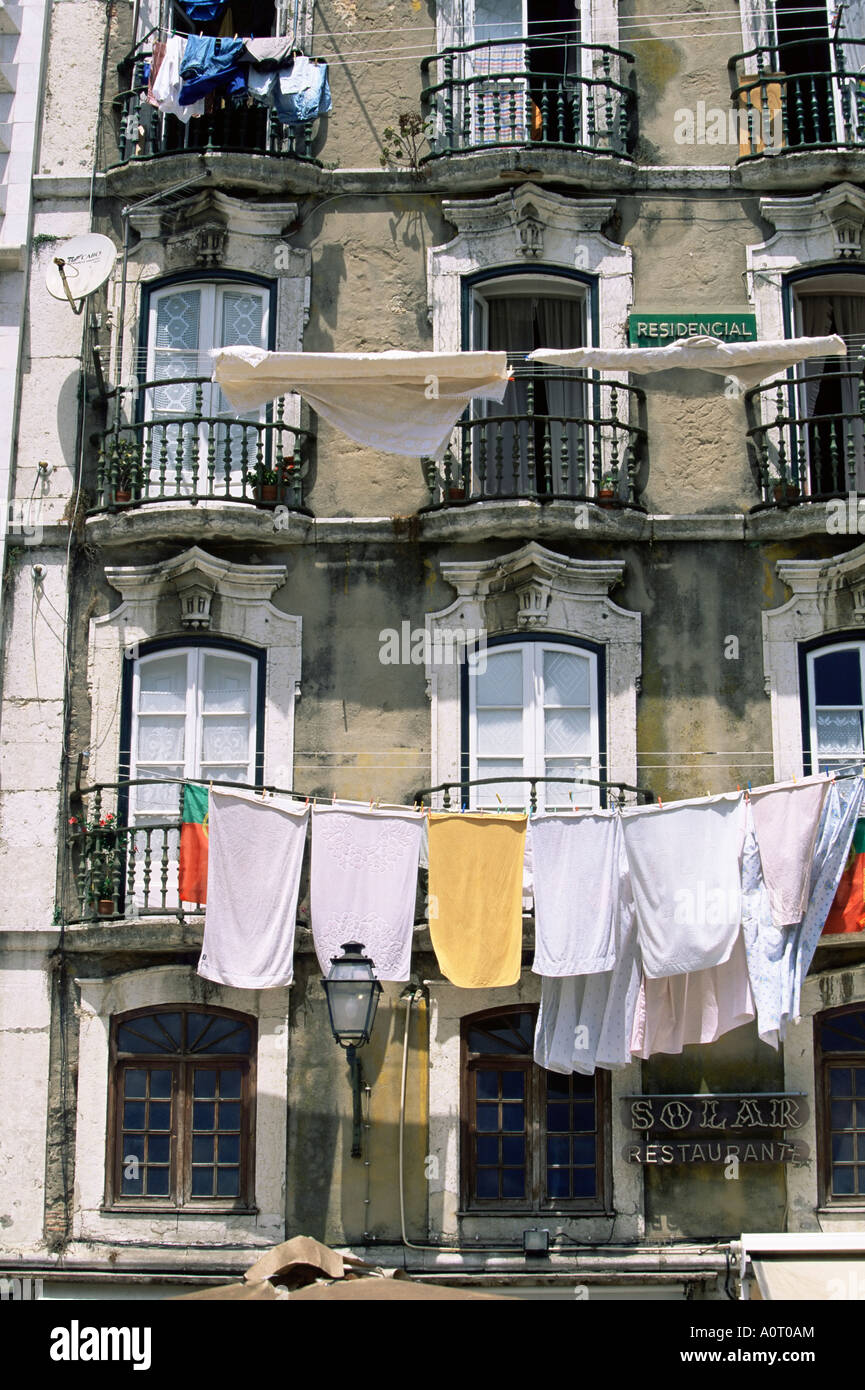 Fassade eines Hauses in das maurische Viertel Alfama Lissabon Portugal Europa Stockfoto