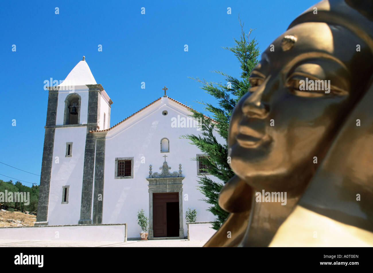 Kirche auf der maurischen Burg Sesimbra Portugal Europa Stockfoto