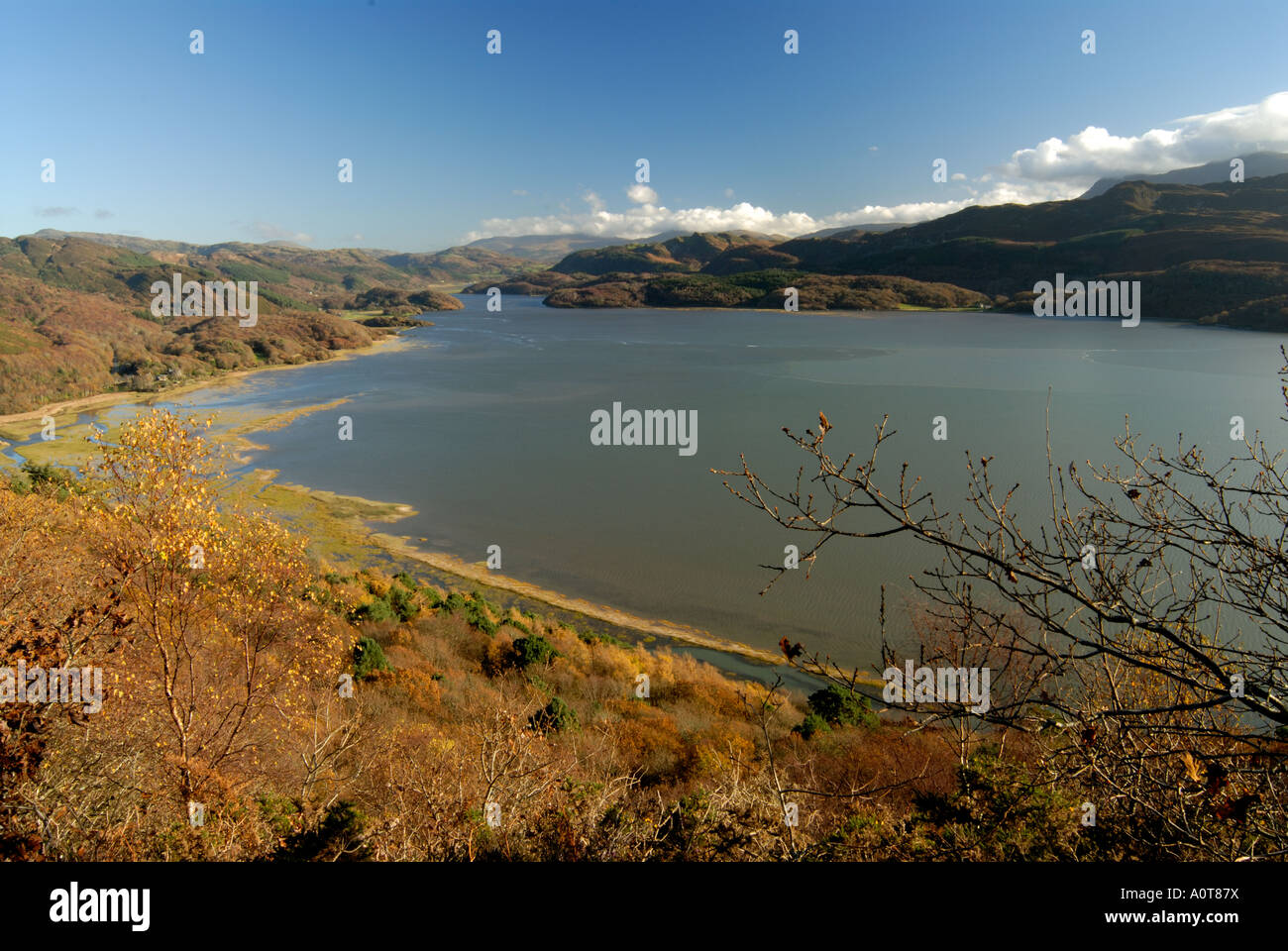 Afon Mawddach von Panorama Spaziergang Barmouth Nord-West-Wales Stockfoto