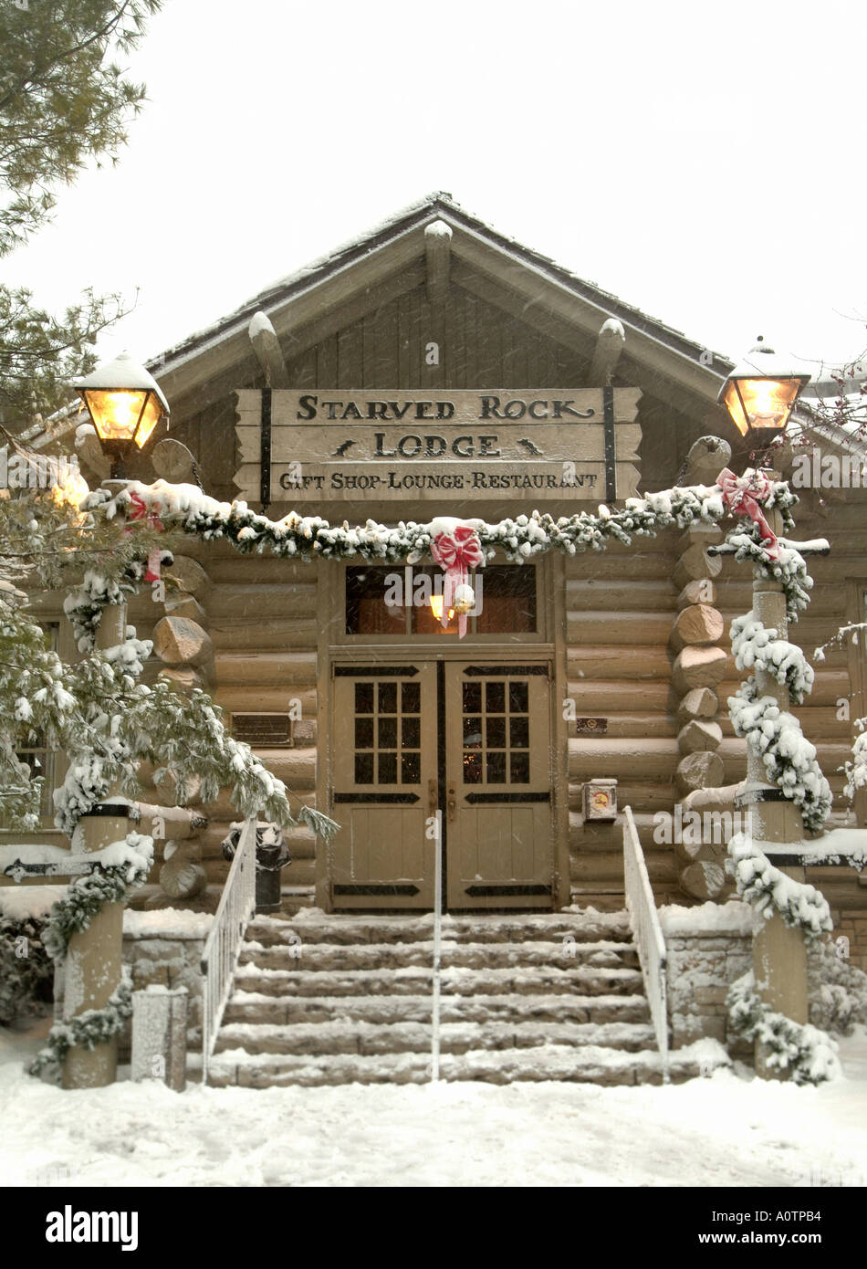 Gehungert Rock Hotel und Lodge in gehungert Rock State Park (Illinois) Stockfoto