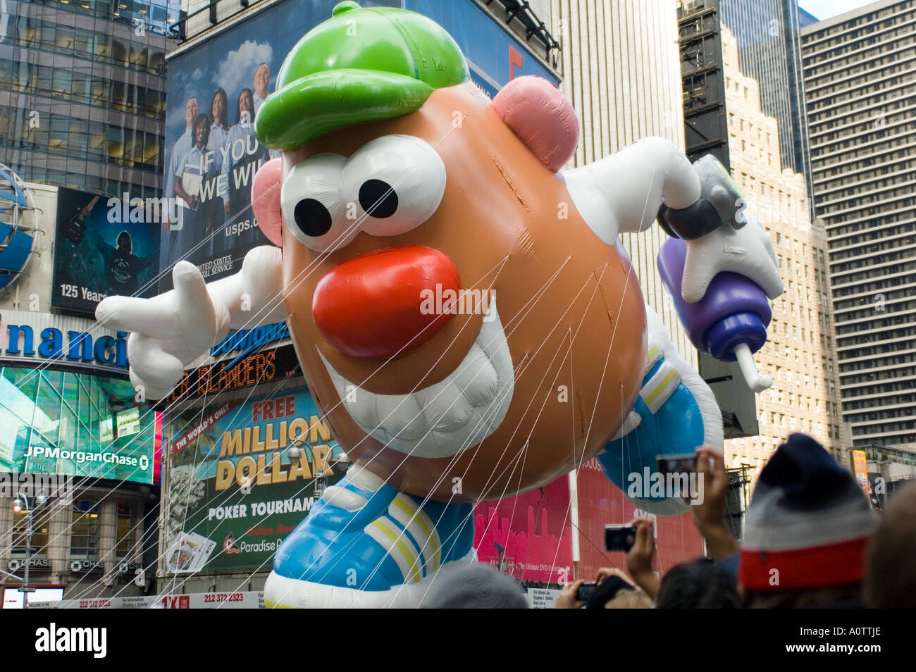 Mr. Potato Head Ballon in 2005 Macy's Thanksgiving Day Parade in New York City Stockfoto
