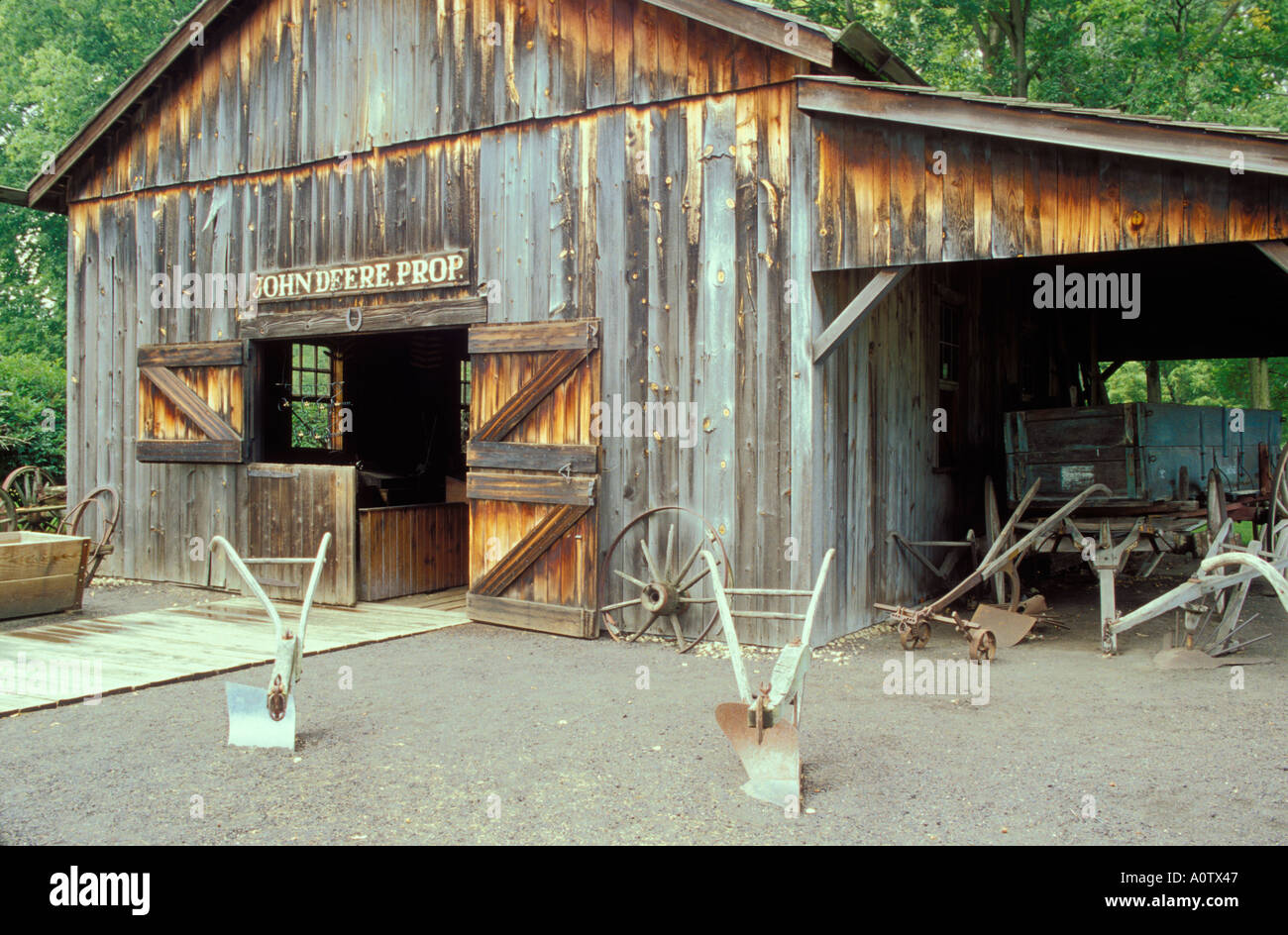 John Deeres Schmiede an der John Deere historischen Ort Grand Detour Dixon Illinois Stockfoto