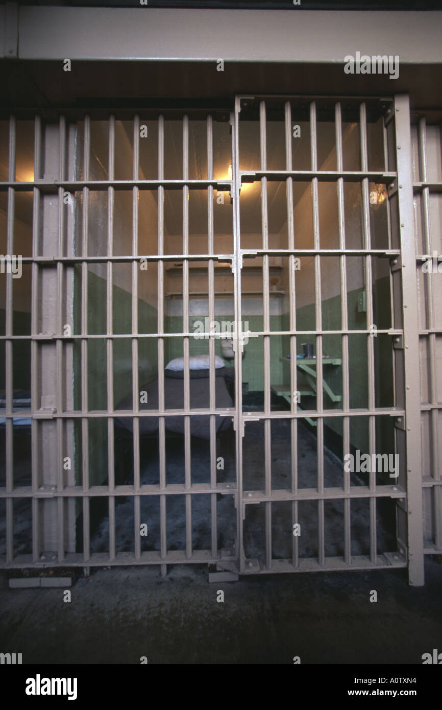 Gefängniszelle Alcatraz, San Francisco, Kalifornien, USA. Stockfoto