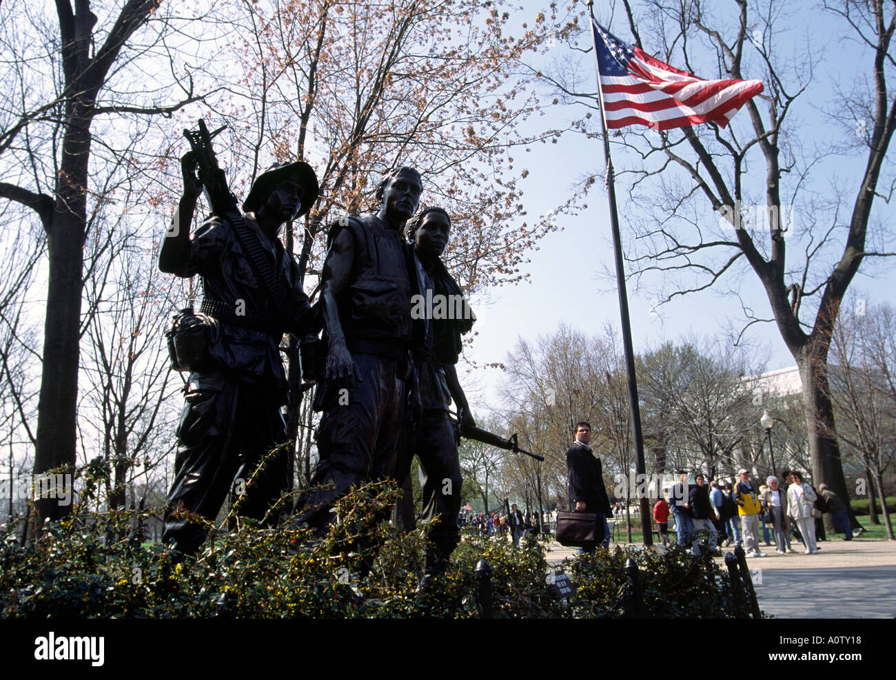 Statue von Soldaten Vietnam-Krieg-Memorial-Washington DC Stockfoto