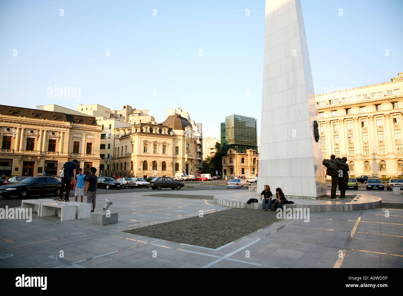 Piata Revolutiei Bukarest Rumänien Stockfoto