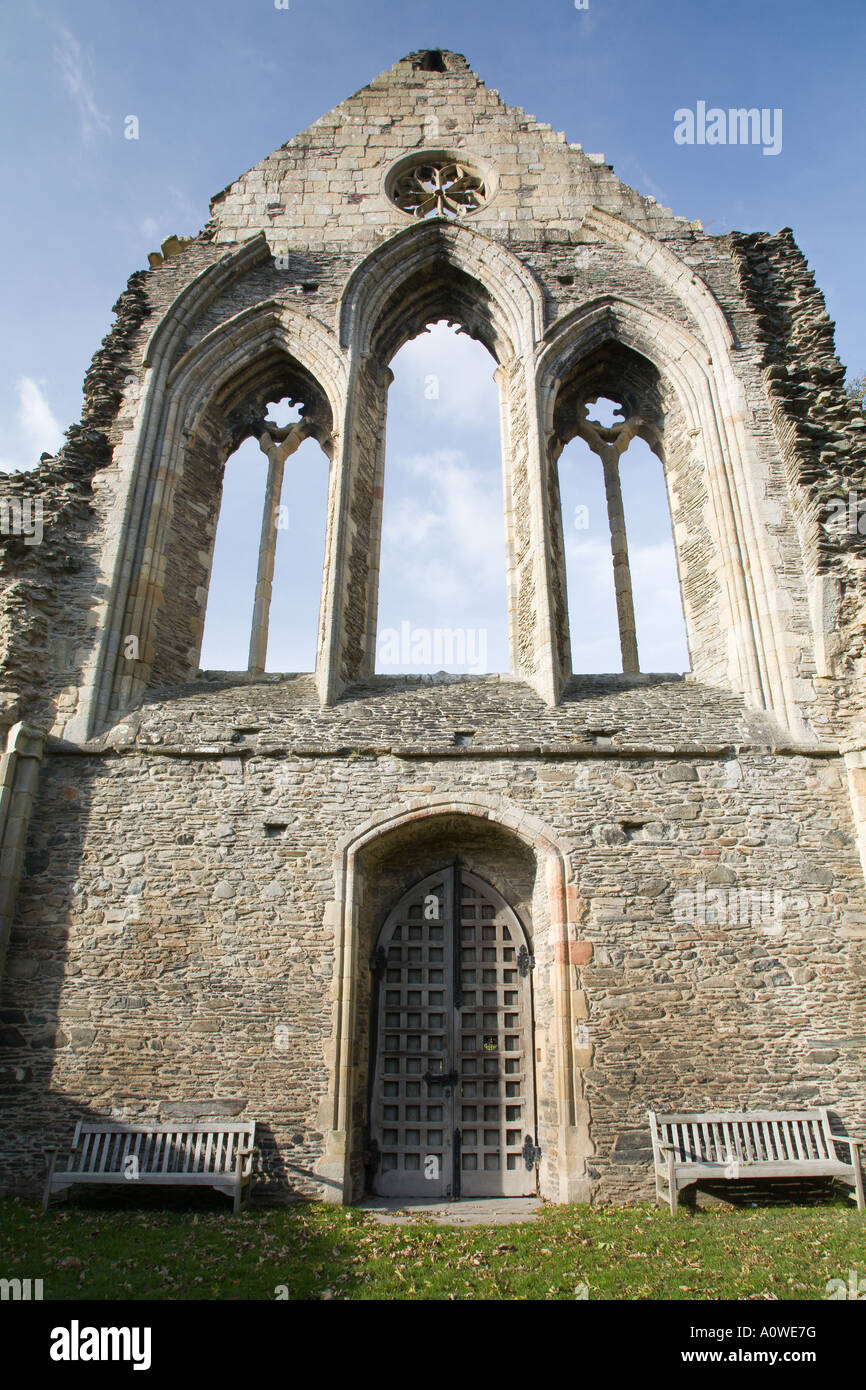 die zerstörten Zisterzienser Abtei Valle Crucis in der Nähe von Llangollen in Denbighshire Nord Wales UK Stockfoto