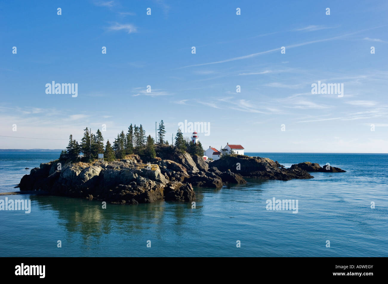 East Quoddy Lighthouse auf Campobello Island New Brunswick, Kanada Stockfoto