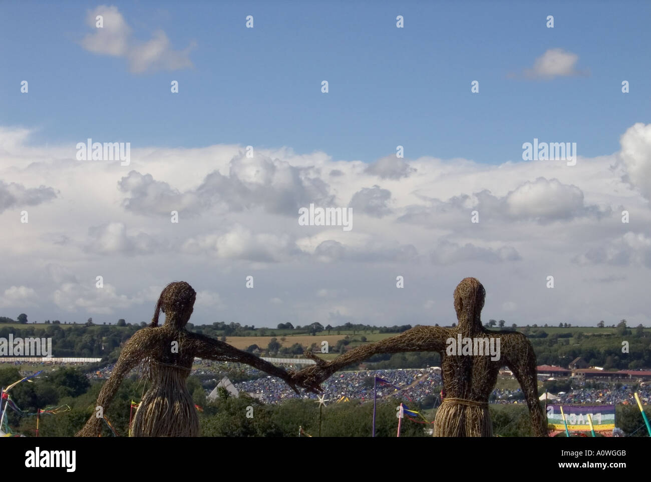 Withy Skulpturen beim Glastonbury Festival 2004 Stockfoto