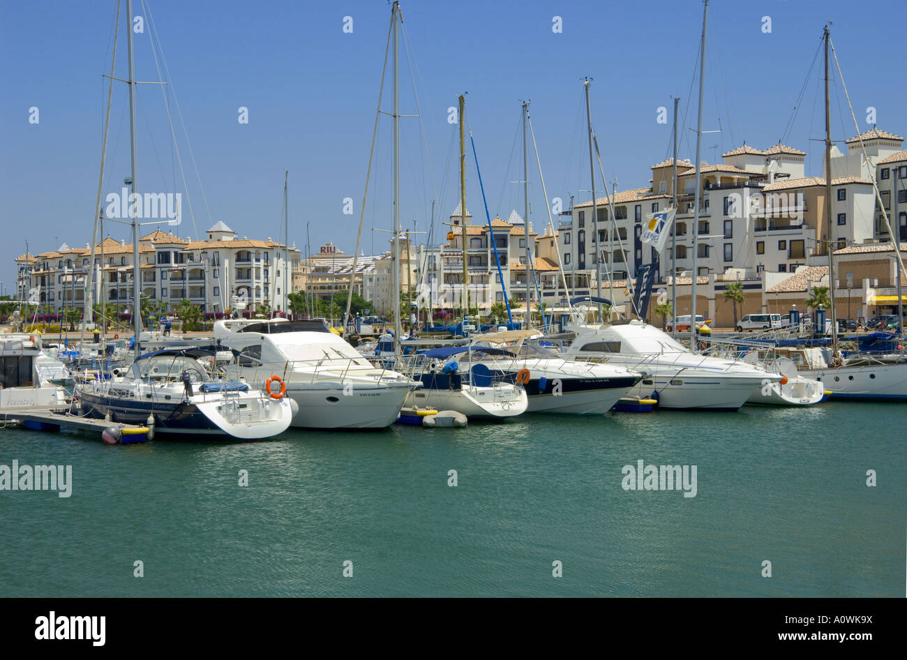 Spanien, Costa De La Luz, Isla Canela; die marina Stockfoto