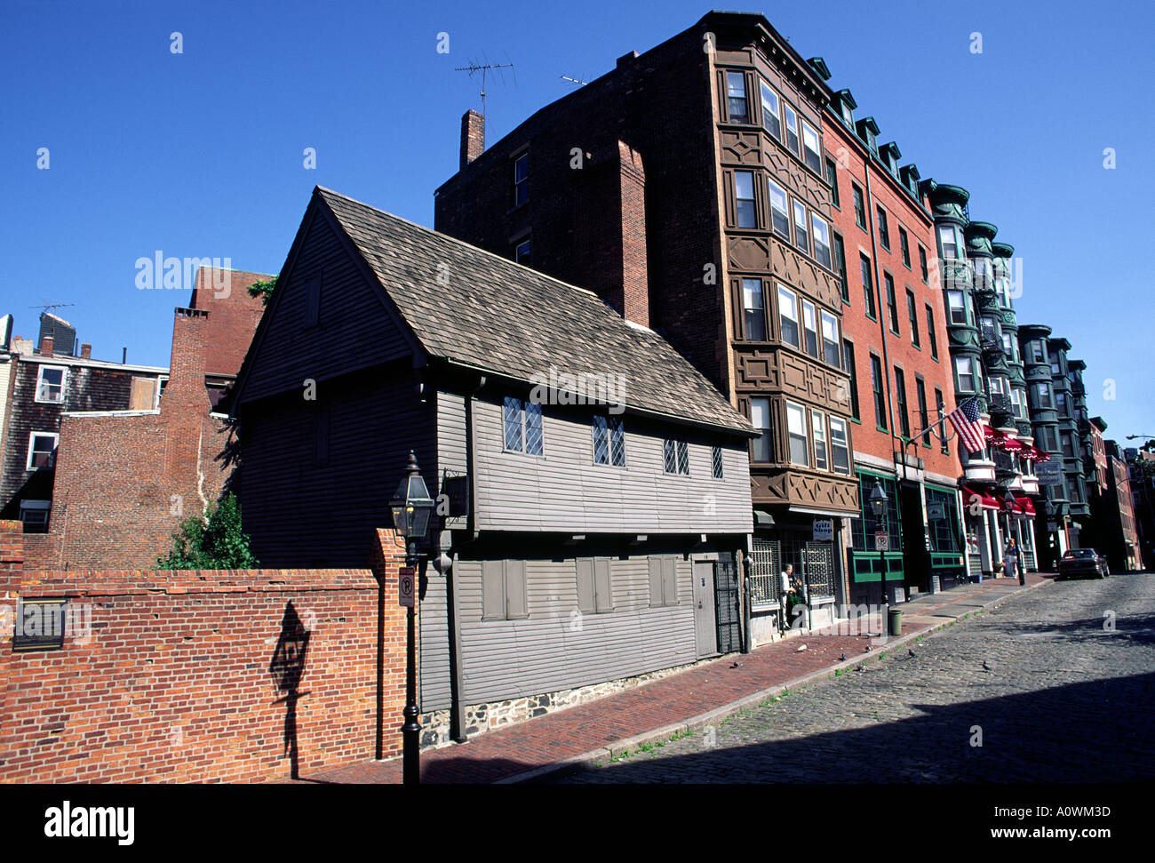 Paul Revere House in North End von Boston Stockfoto