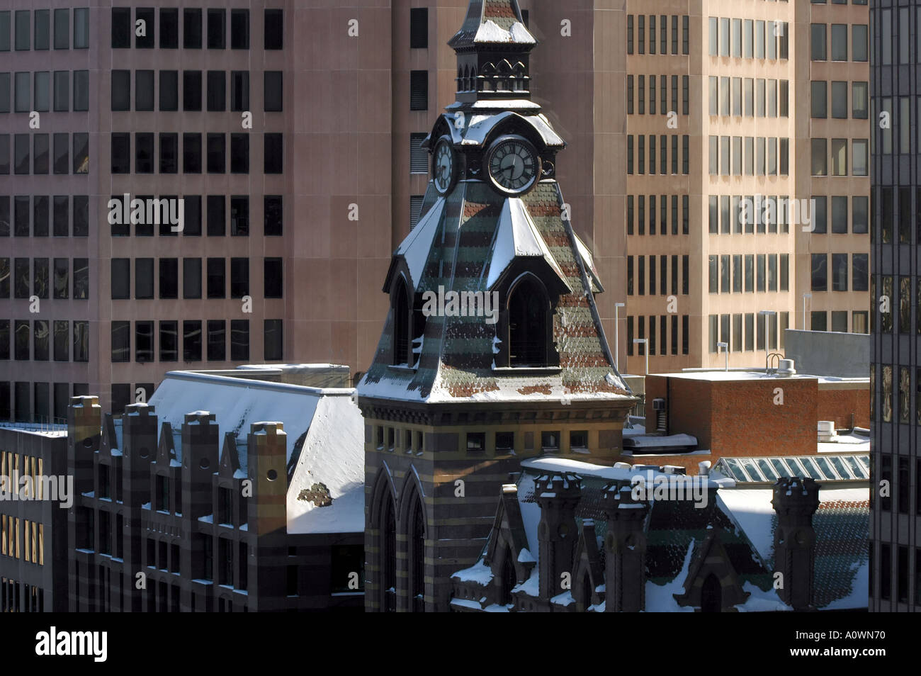 New Haven City Hall im Schnee New Haven Connecticut Stadt Scenics Business Center Stockfoto