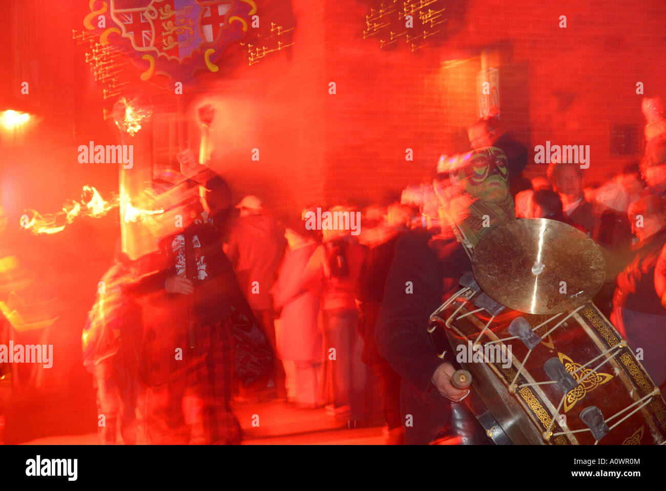 Das Lagerfeuer feiern, Roggen, East Sussex. Stockfoto