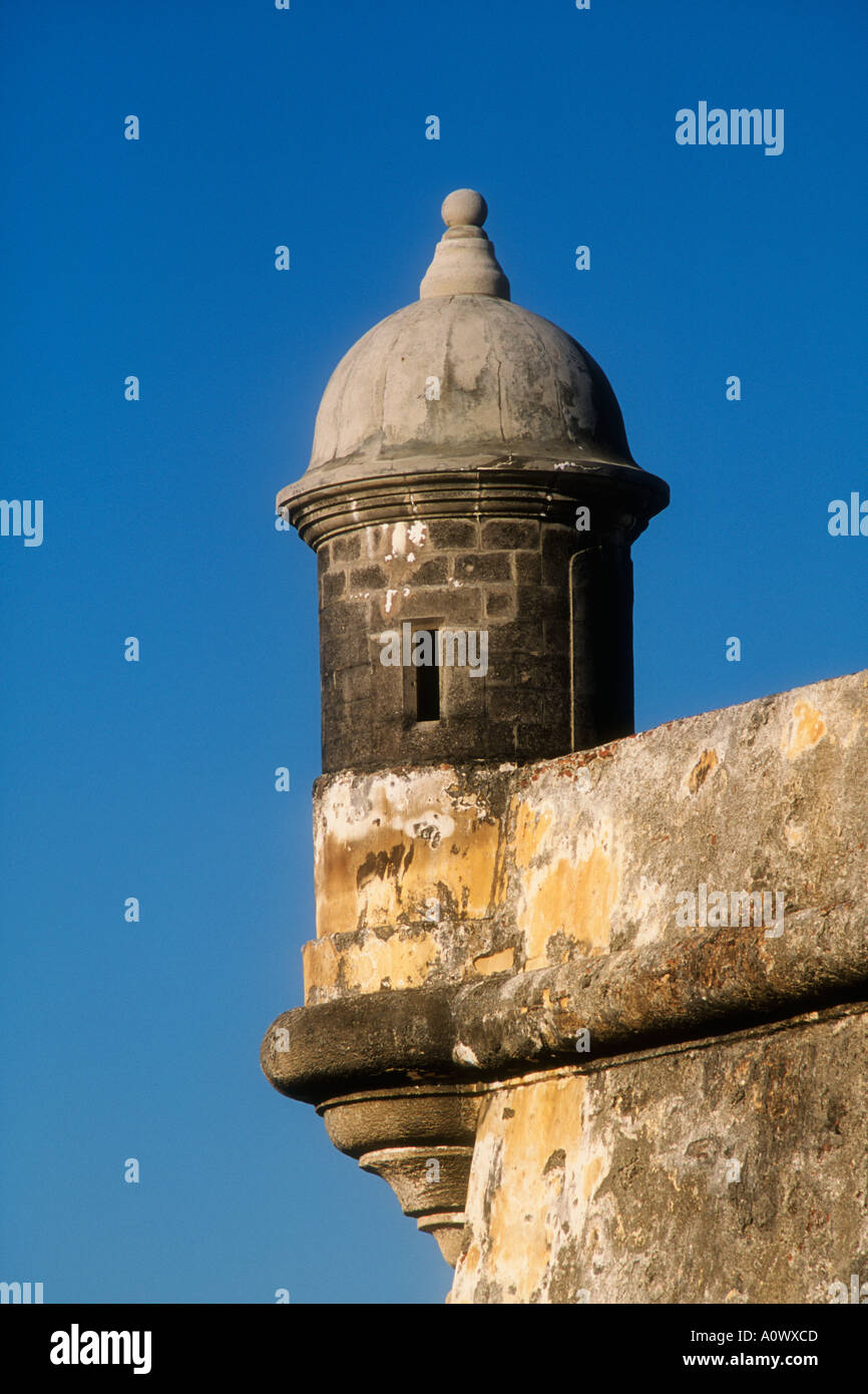 Garita Wachhäuschen an El Morro Festung San Juan National Historic Site Old San Juan Puerto Rico Stockfoto