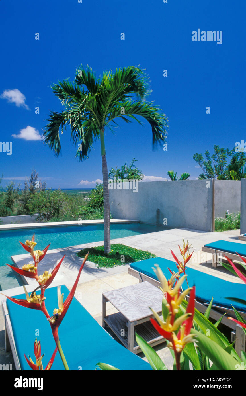Schwimmbad im Hix Island House entworfen vom Architekten John Hix Vieques Insel Puerto Rico eine Luxusherberge Stockfoto
