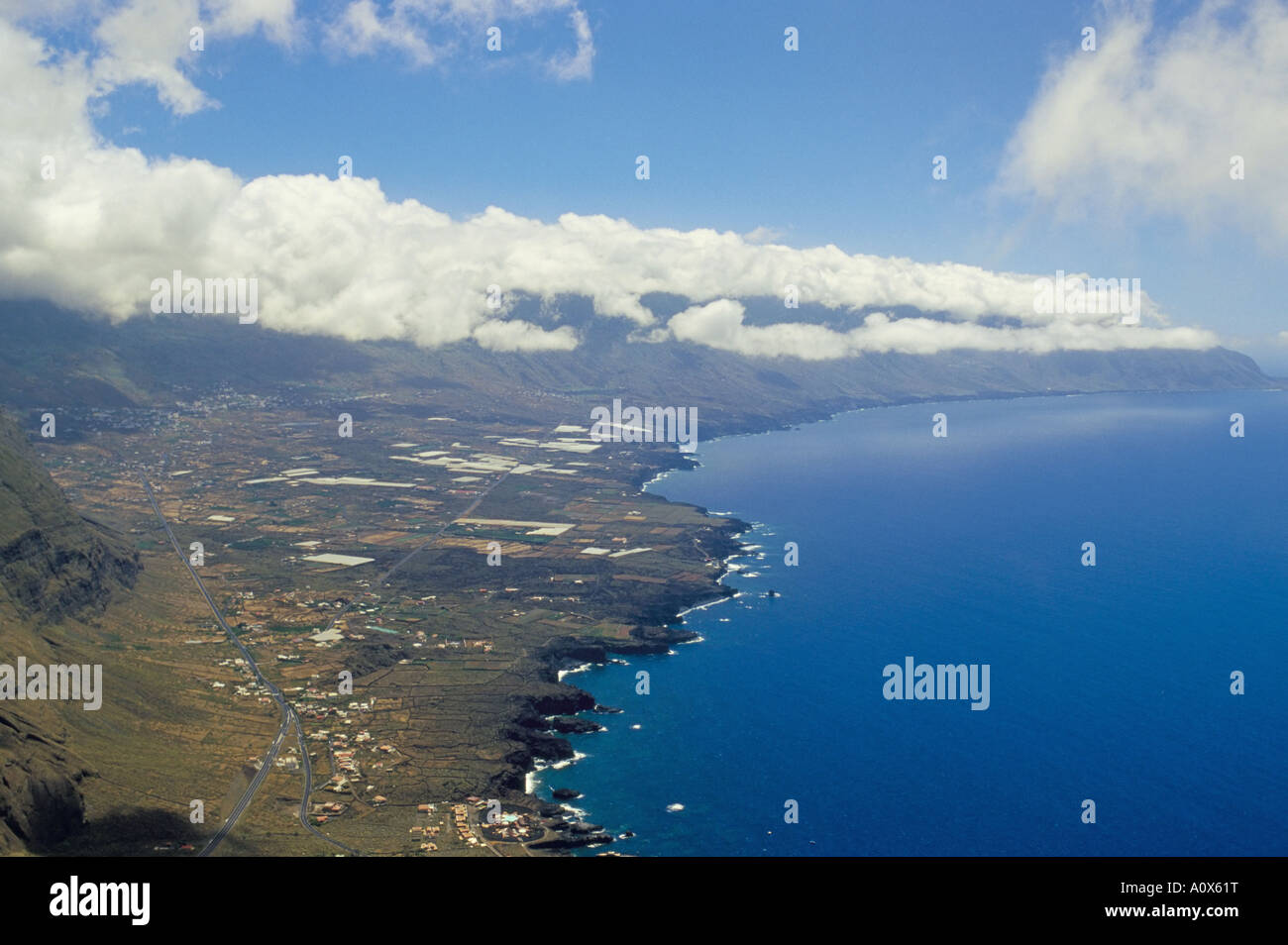 Luftbild von der südlichen Küste El Hierro Kanaren Spanien Atlantik Europa Stockfoto