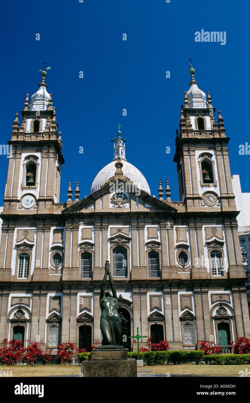 Fassade der Igreja NS de Candelaria Rio De Janeiro Brasilien Südamerika Stockfoto