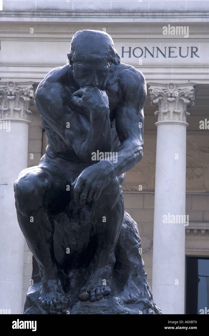 Statue des Denkers an der Ehrenlegion in San Francisco Kalifornien Stockfoto