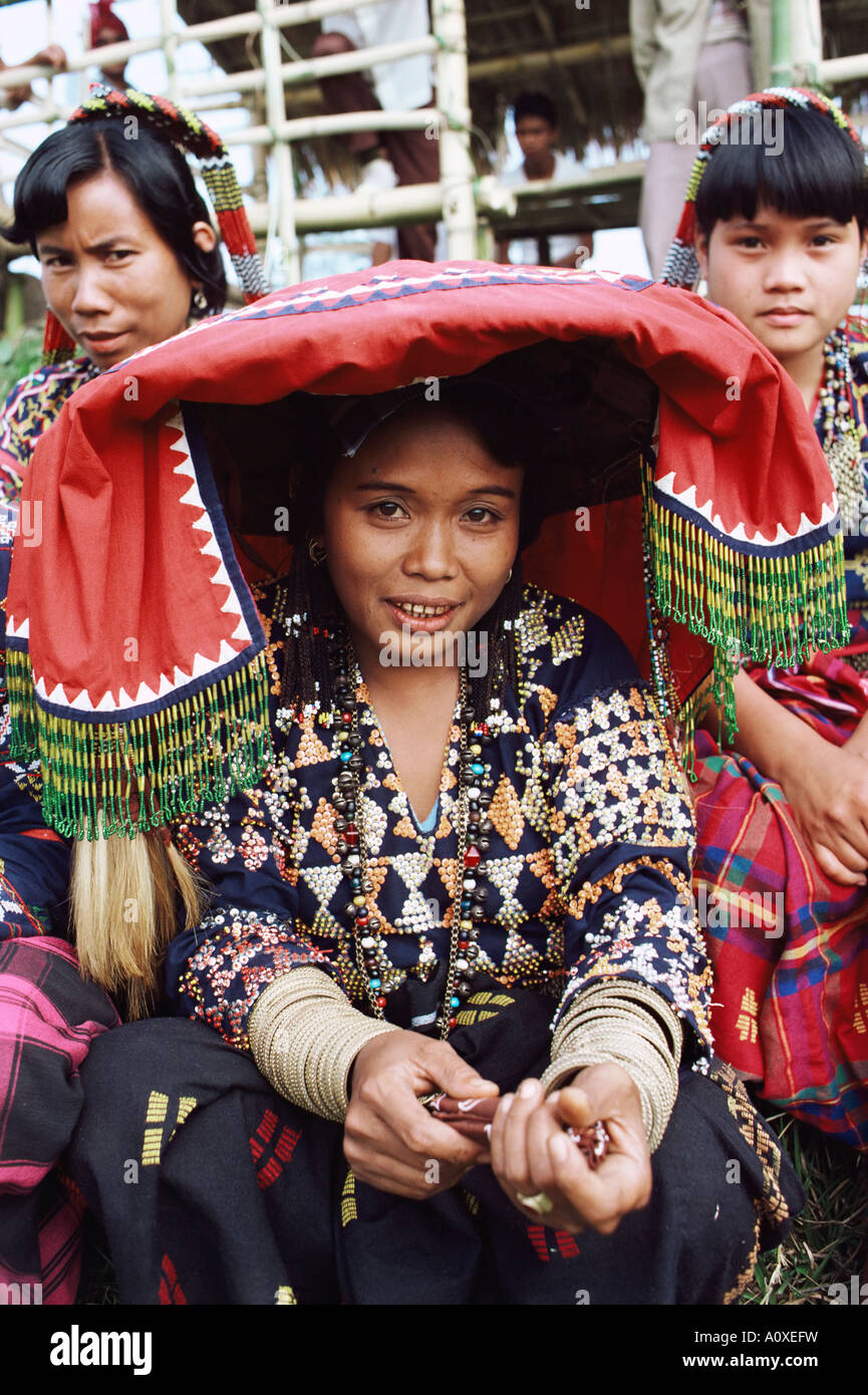 Frauen die T Boli Tribal Menschen Süd Cotabato Provinz Mindanao Philippinen Südost-Asien Asien Stockfoto