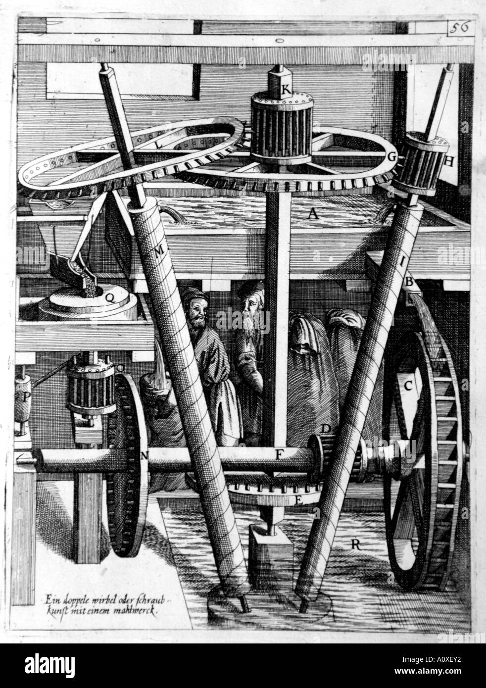 Illustration von Theatrum Machinarum Novum 1661 durch Georg Andreas Böckler Stockfoto