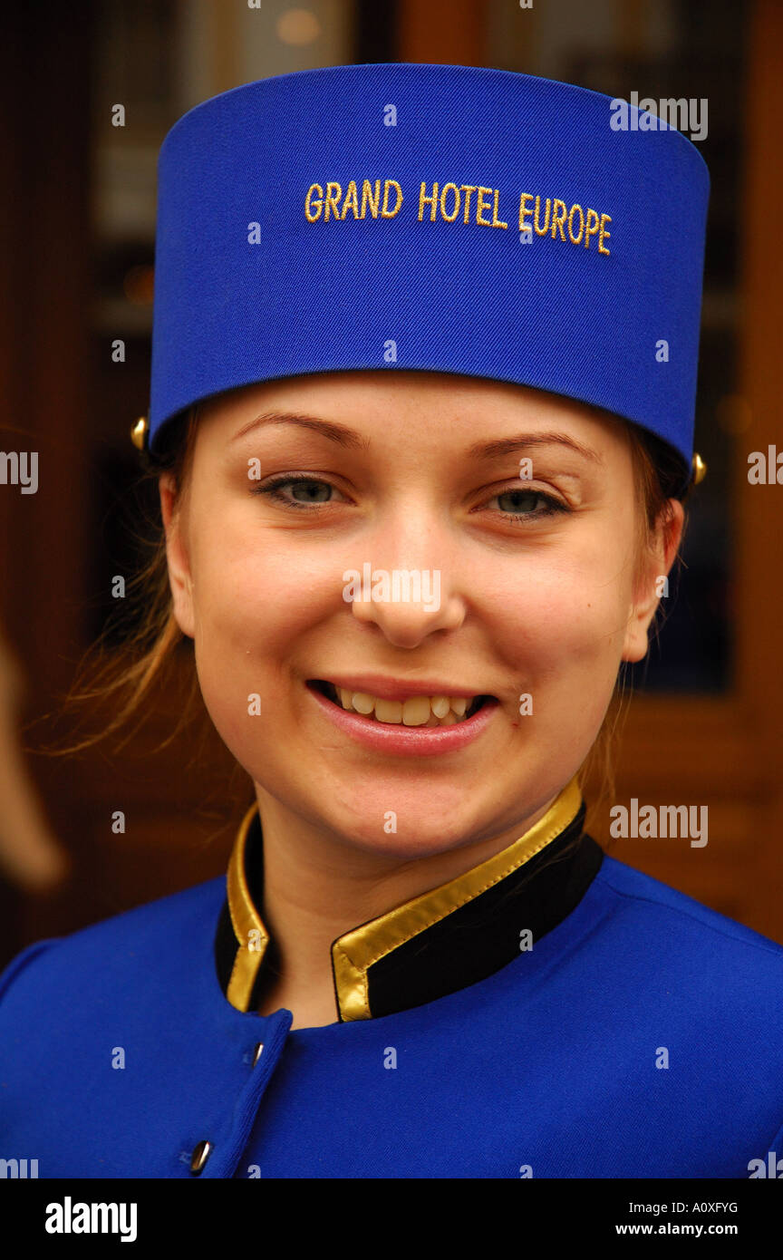 Daria ist eine Seite in der Hotel-Hotel Europa, St. Petersburg, Russland, Osteuropa Stockfoto