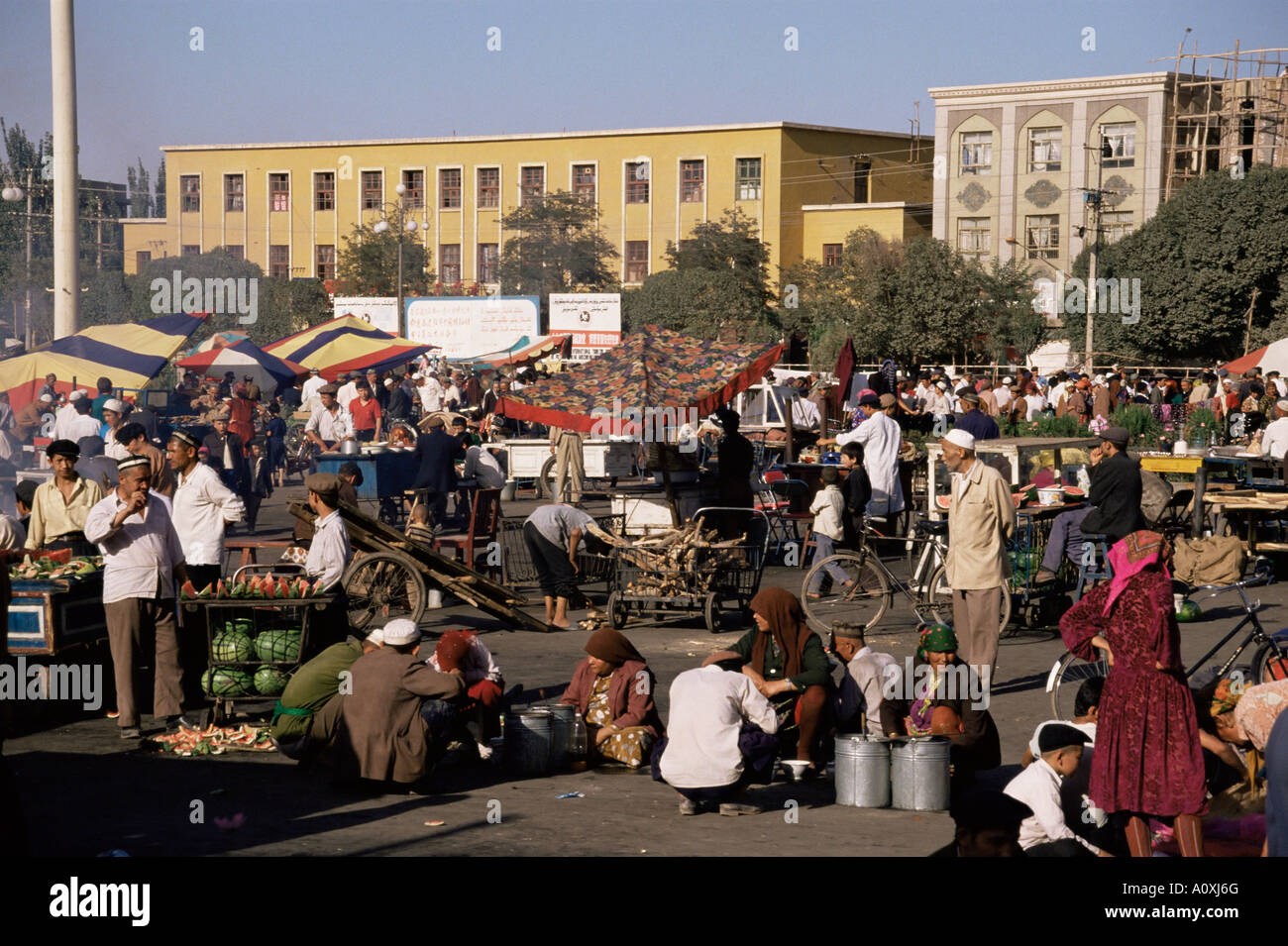 Nachtmarkt ID-Kah Square Kashgar Kashi chinesischen Turkestan China Asien Stockfoto