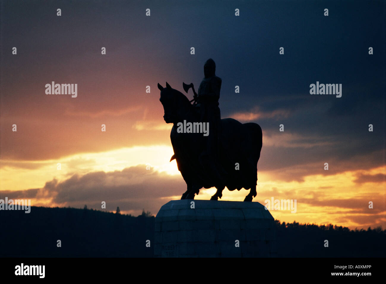 Statue von Robert Bruce Bannockburn Stirlingshire Schottland Großbritannien Europa Stockfoto