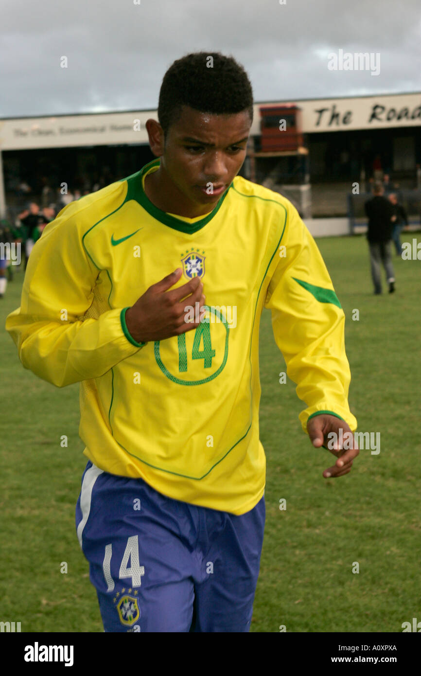 Brasilien-Player 14 David nach Niederlage Northern Irland / Nordirland Milk Cup in Brasilien Stockfoto